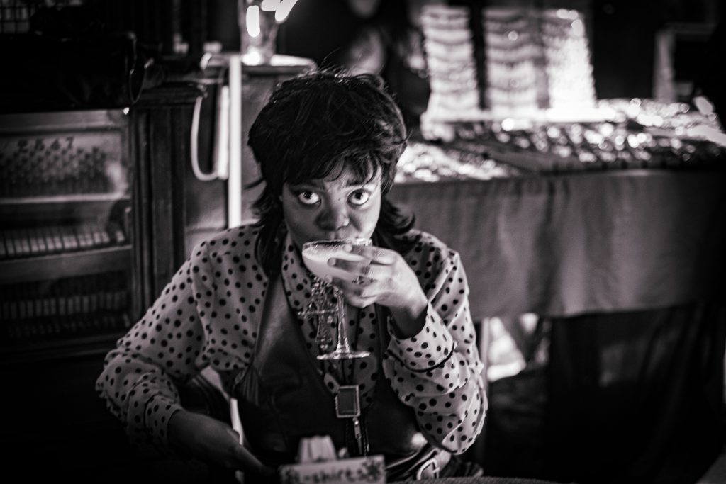 Artist at the Goth clothes swap in Dublin